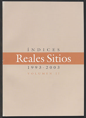 Cubierta. Reales Sitios. vol. 1, no 2, 1993-2003